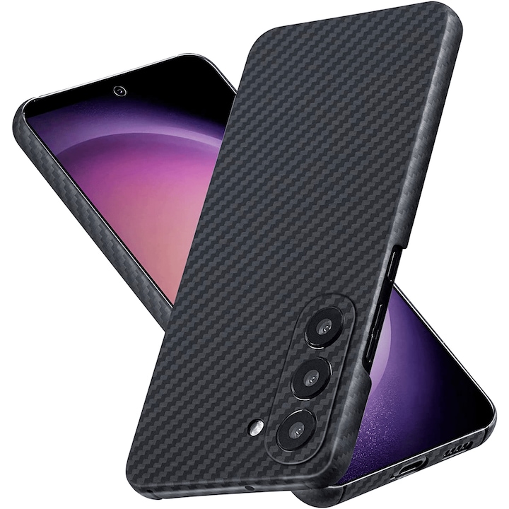 Husa Daden® din fibra de aramida/kevlar pentru Samsung S23 Plus, Protectie Antisoc, Camera Ultra Safe, Negru Husa Daden® din fibra de aramida/kevlar pentru Samsung S23 Plus, Protectie Antisoc, Camera Ultra Safe, Negru
