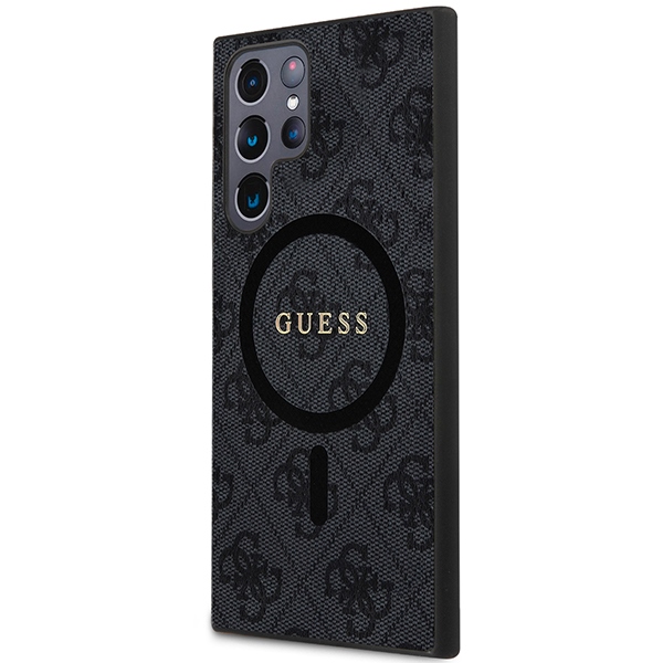 Husa pentru Samsung Galaxy S24 Ultra Guess, 4G Collection Leather Metal Logo MagSafe, Hardcase, Negru Husa pentru Samsung Galaxy S24 Ultra Guess, 4G Collection Leather Metal Logo MagSafe, Hardcase, Negru - imagine 4