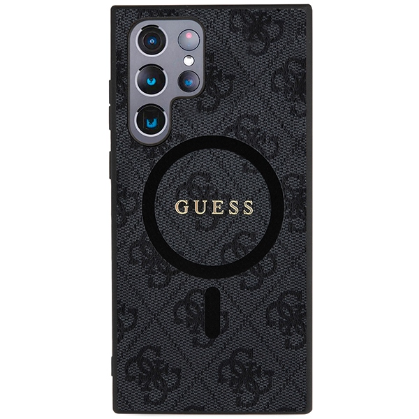 Husa pentru Samsung Galaxy S24 Ultra Guess, 4G Collection Leather Metal Logo MagSafe, Hardcase, Negru Husa pentru Samsung Galaxy S24 Ultra Guess, 4G Collection Leather Metal Logo MagSafe, Hardcase, Negru - imagine 3