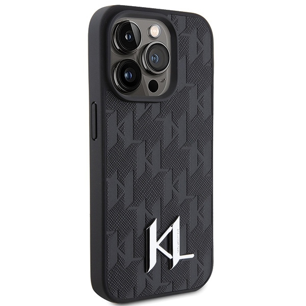 Husa pentru iPhone 15 Pro Karl Lagerfeld, Hot Stamp Metal Logo, Piele Monogram, Hardcase, Negru Husa pentru iPhone 15 Pro Karl Lagerfeld, Hot Stamp Metal Logo, Piele Monogram, Hardcase, Negru - imagine 7