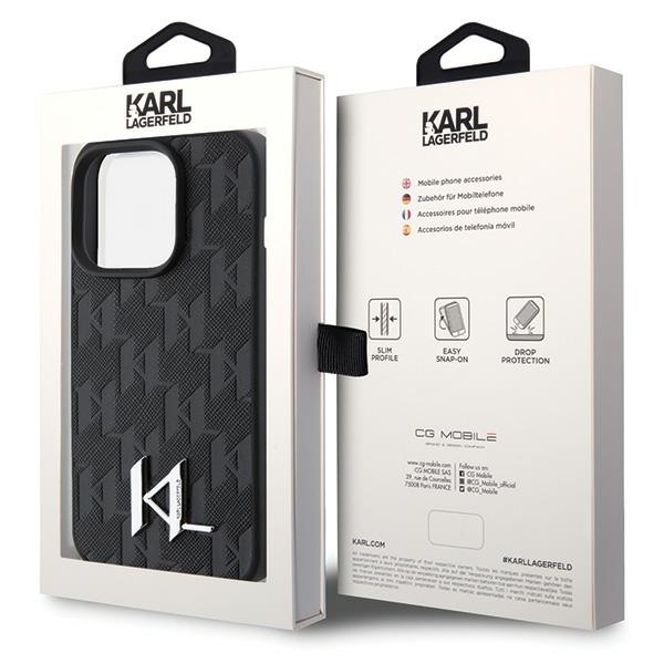 Husa pentru iPhone 15 Pro Karl Lagerfeld, Hot Stamp Metal Logo, Piele Monogram, Hardcase, Negru Husa pentru iPhone 15 Pro Karl Lagerfeld, Hot Stamp Metal Logo, Piele Monogram, Hardcase, Negru - imagine 8