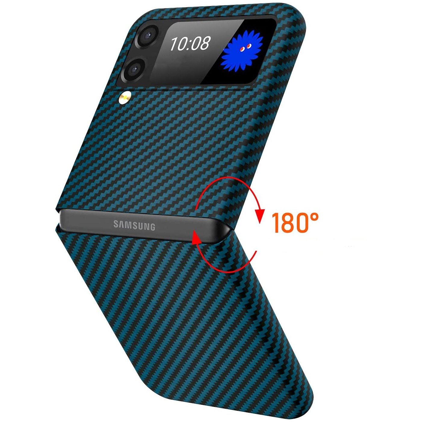 Husa pentru Samsung Z Flip 4 din fibra de aramida, PremiumCell, Protectie Antisoc, Camera Ultra Safe, Albastru Husa pentru Samsung Z Flip 4 din fibra de aramida, PremiumCell, Protectie Antisoc, Camera Ultra Safe, Albastru - imagine 2