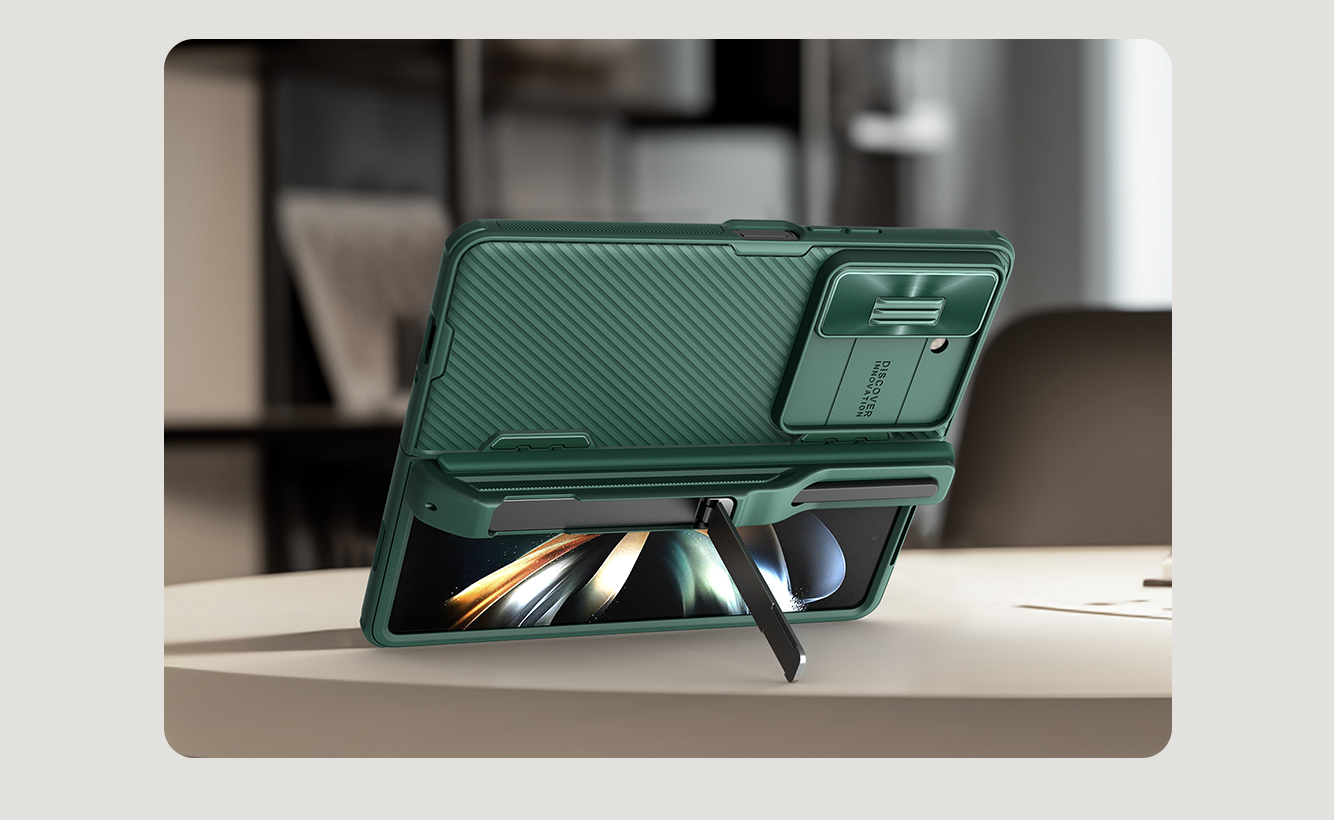 Husa pentru Samsung Galaxy Z Fold 5, Nillkin, Camshield Pro, Calitate Premium, Slider camera, TPU, Antisoc, Verde 202308311715066312