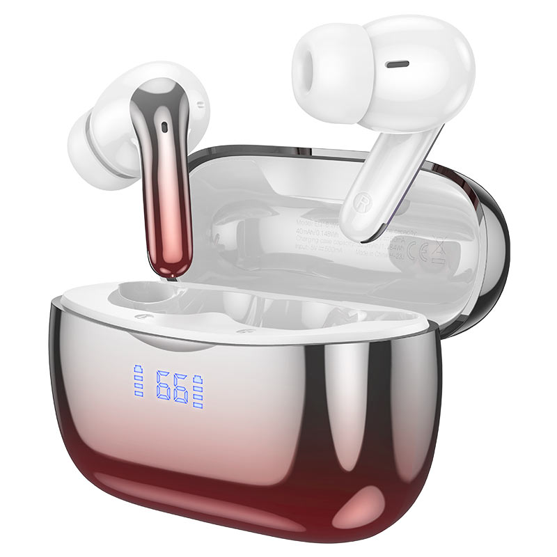 Casti true wireless Hoco EQ16 Shine, In Ear, Wireless, BT 5.3, 320mAh, ANC, Rosu Casti true wireless Hoco EQ16 Shine, In Ear, Wireless, BT 5.3, 320mAh, ANC, Rosu - imagine 2