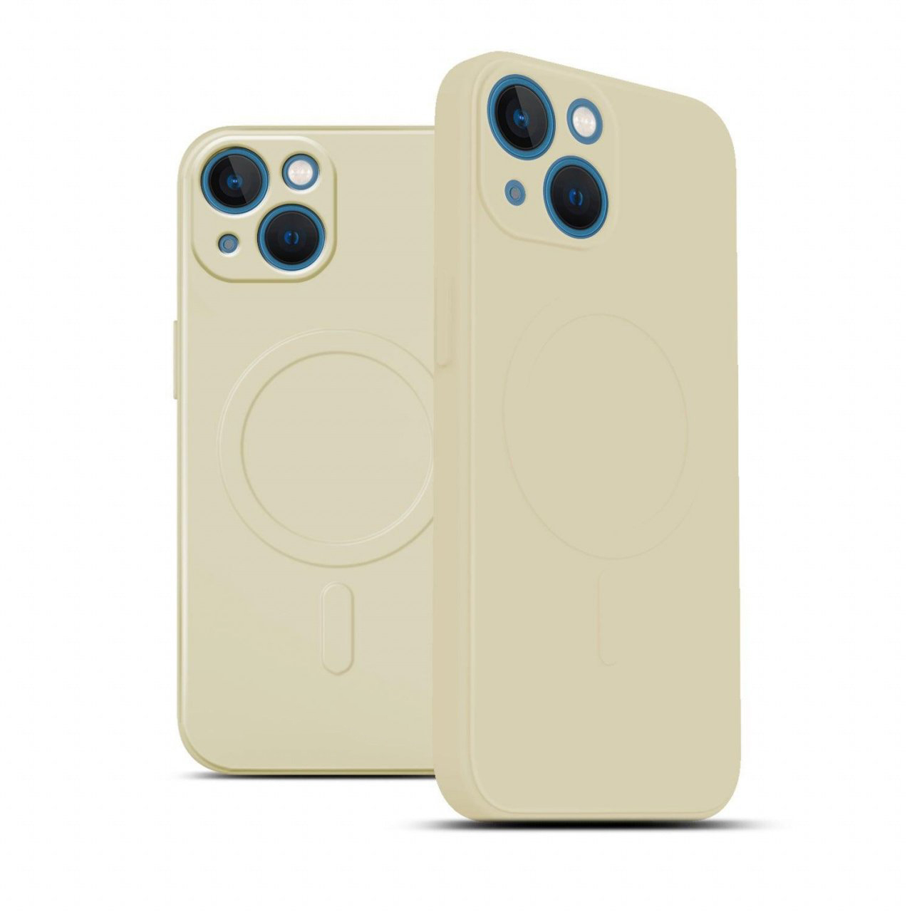 Husa pentru iPhone 13, Premium Silicon MagCover cu MagSafe, Protectie Camera, Antisoc, Calitate Premium, Crem Husa pentru iPhone 13, Premium Silicon MagCover cu MagSafe, Protectie Camera, Antisoc, Calitate Premium, Crem - imagine 3