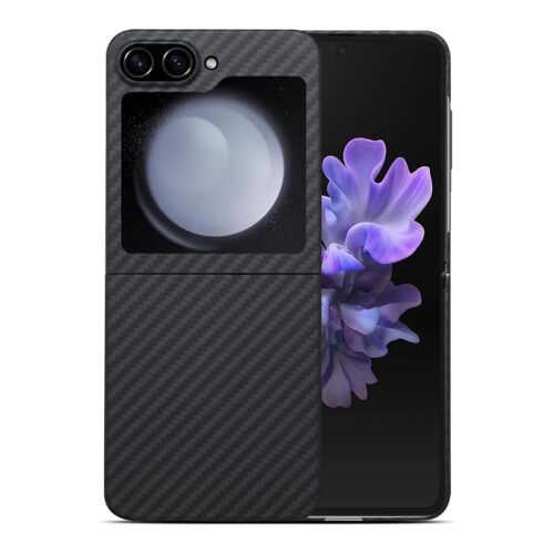 Husa pentru Samsung Z Flip 6 din fibra de aramida/kevlar Daden® , Protectie Importriva socurilor, Protectie Camera, Negru