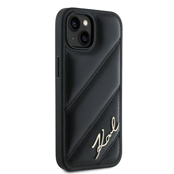 Husa pentru iPhone 13 Pro Max Karl Lagerfeld, Diagonal Quilted Script, Hardcase, Negru Husa pentru iPhone 13 Pro Max Karl Lagerfeld, Diagonal Quilted Script, Hardcase, Negru - imagine 5
