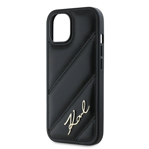 Husa pentru iPhone 13 Pro Max Karl Lagerfeld, Diagonal Quilted Script, Hardcase, Negru Husa pentru iPhone 13 Pro Max Karl Lagerfeld, Diagonal Quilted Script, Hardcase, Negru - imagine 3