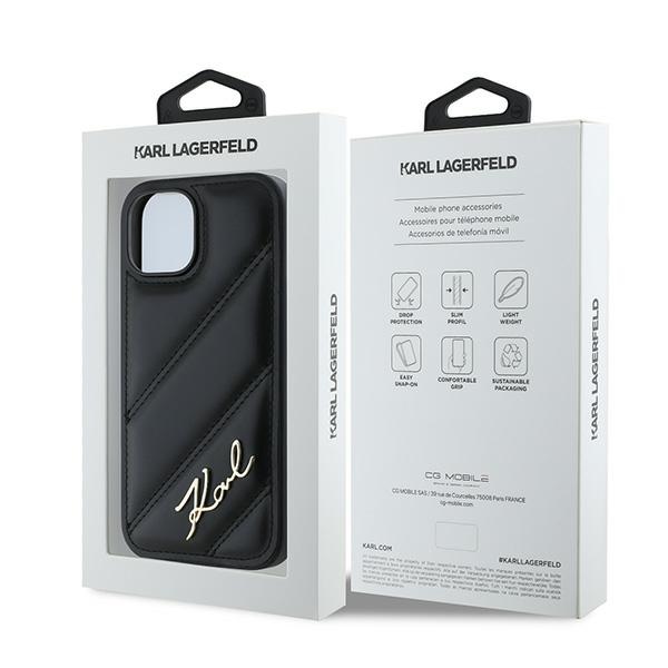 Husa pentru iPhone 13 Pro Max Karl Lagerfeld, Diagonal Quilted Script, Hardcase, Negru Husa pentru iPhone 13 Pro Max Karl Lagerfeld, Diagonal Quilted Script, Hardcase, Negru - imagine 8