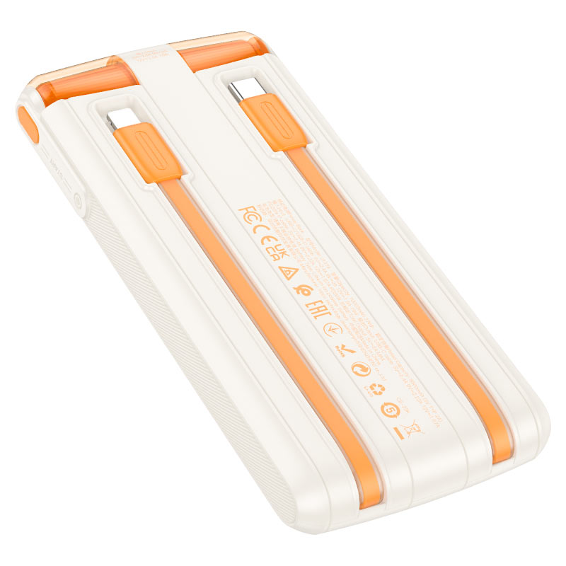 Baterie externa, Power bank USB-C si Lightning cu display LED 10000mAh, Hoco J127A, Alb Baterie externa, Power bank USB-C si Lightning cu display LED 10000mAh, Hoco J127A, Alb - imagine 2