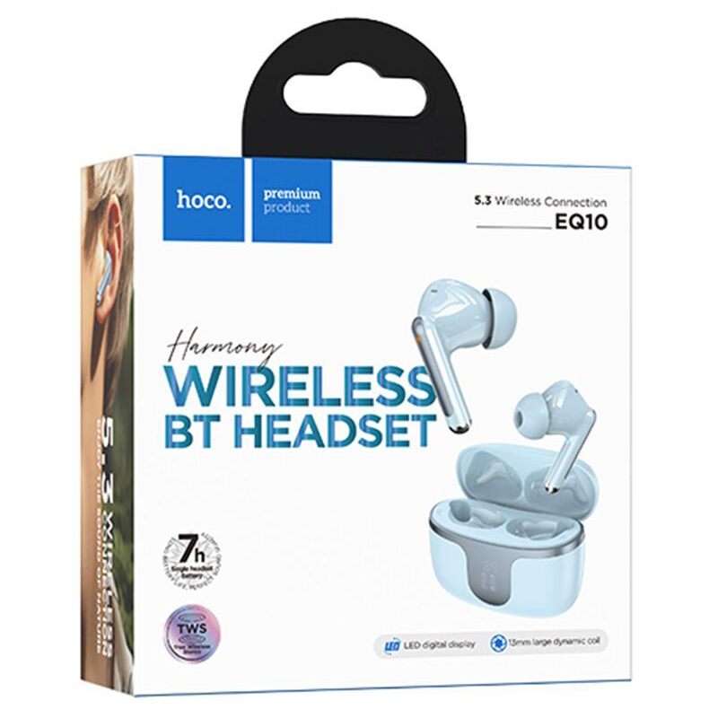 Casti true wireless Hoco EQ10, In Ear, Wireless, BT 5.3, 300mAh, ANC, Albastru Casti true wireless Hoco EQ10, In Ear, Wireless, BT 5.3, 300mAh, ANC, Albastru - imagine 3