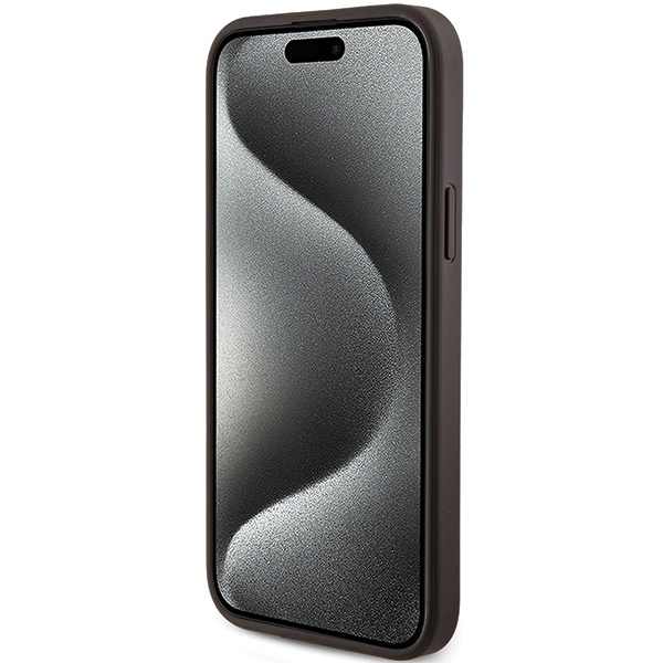 Husa pentru iPhone 13/ 14/ 15 Guess, 4G Collection Leather Metal Logo MagSafe, Hardcase, Maro Husa pentru iPhone 13/ 14/ 15 Guess, 4G Collection Leather Metal Logo MagSafe, Hardcase, Maro - imagine 5