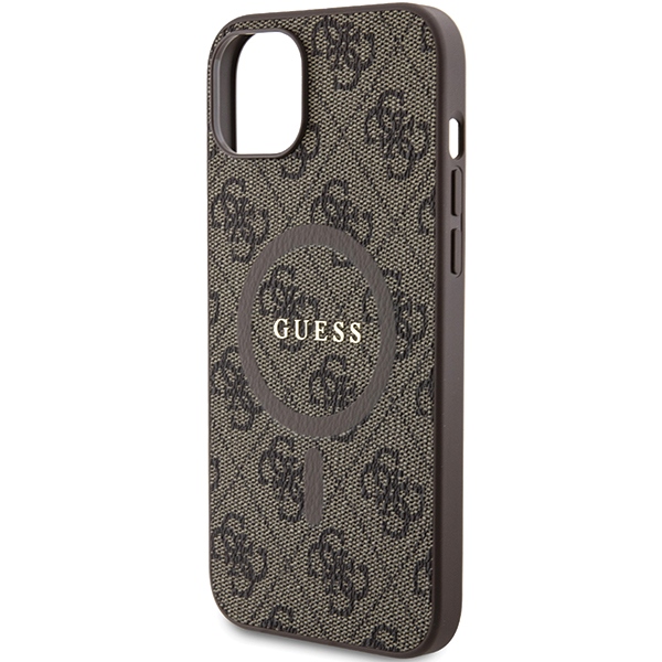 Husa pentru iPhone 13/ 14/ 15 Guess, 4G Collection Leather Metal Logo MagSafe, Hardcase, Maro Husa pentru iPhone 13/ 14/ 15 Guess, 4G Collection Leather Metal Logo MagSafe, Hardcase, Maro - imagine 6
