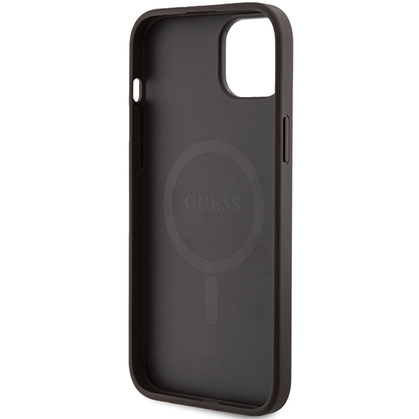 Husa pentru iPhone 13/ 14/ 15 Guess, 4G Collection Leather Metal Logo MagSafe, Hardcase, Maro Husa pentru iPhone 13/ 14/ 15 Guess, 4G Collection Leather Metal Logo MagSafe, Hardcase, Maro - imagine 7