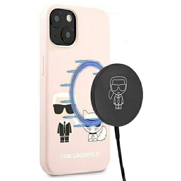 Husa pentru iPhone 13/14/15 Karl Lagerfeld, Karl and Choupette, MagSafe, Silicon, Roz Husa pentru iPhone 13/14/15 Karl Lagerfeld, Karl and Choupette, MagSafe, Silicon, Roz - imagine 4