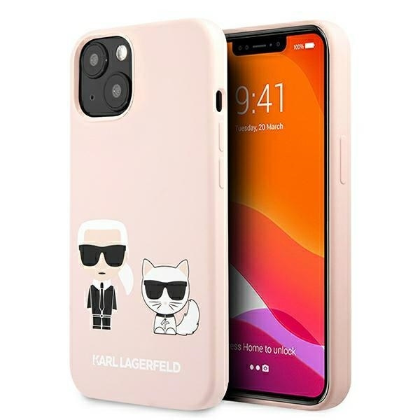 Husa pentru iPhone 13/14/15 Karl Lagerfeld, Karl and Choupette, MagSafe, Silicon, Roz Husa pentru iPhone 13/14/15 Karl Lagerfeld, Karl and Choupette, MagSafe, Silicon, Roz