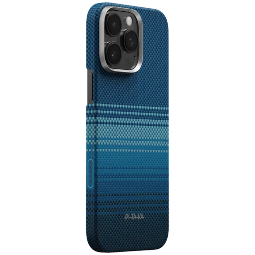 Husa Pitaka iPhone 16 Pro , Aramida, PitaTap™, Albastru, MagSafe, Ultra Slim, Moonrise