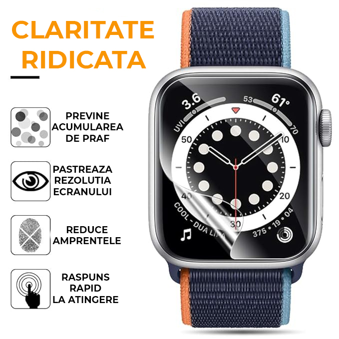 Set de 6 folii din silicon transparente pentru orice model de smartwatch Set de 6 folii din silicon transparente pentru orice model de smartwatch - imagine 4