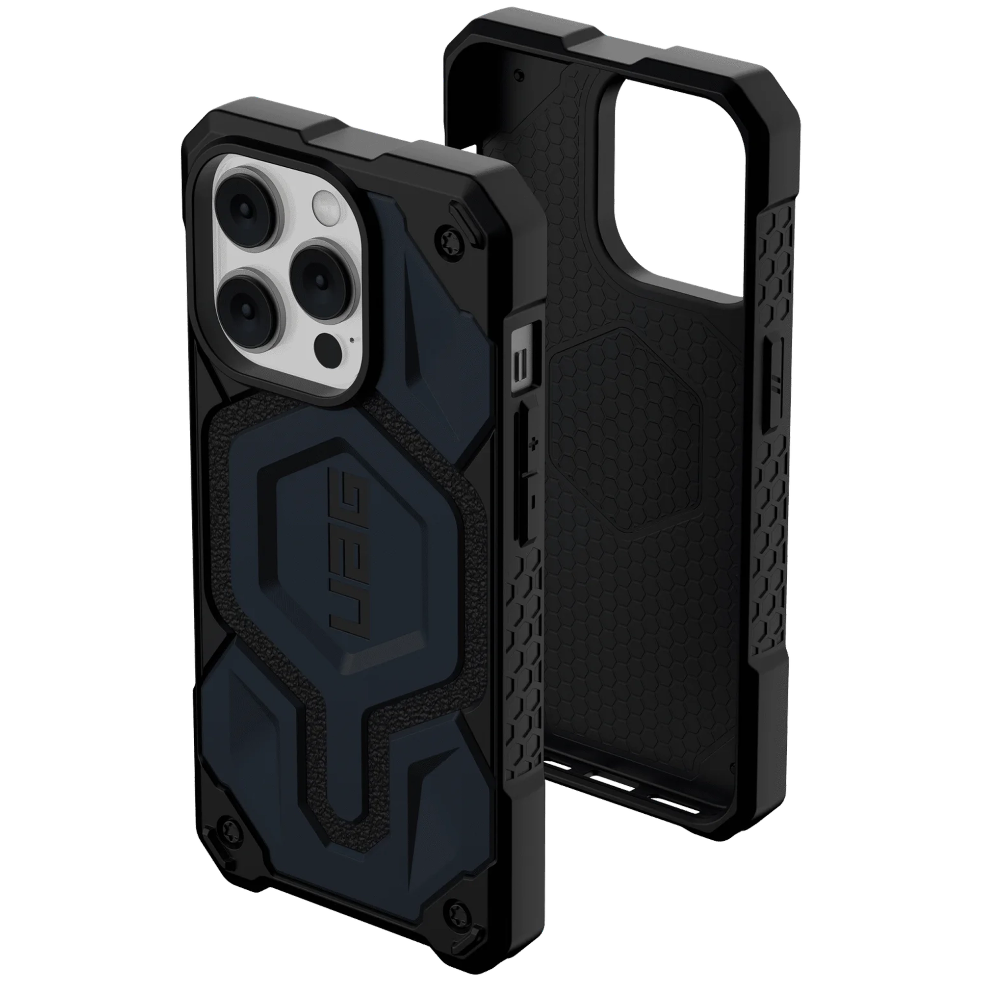 Husa pentru iPhone 13 Pro UAG Monarch Pro, din fibra de carbon, Magsafe, Margini protejate, Protectie Antisoc, Camera Ultra Safe, Negru/Albastru Husa pentru iPhone 13 Pro UAG Monarch Pro, din fibra de carbon, Magsafe, Margini protejate, Protectie Antisoc, Camera Ultra Safe, Negru/Albastru - imagine 4