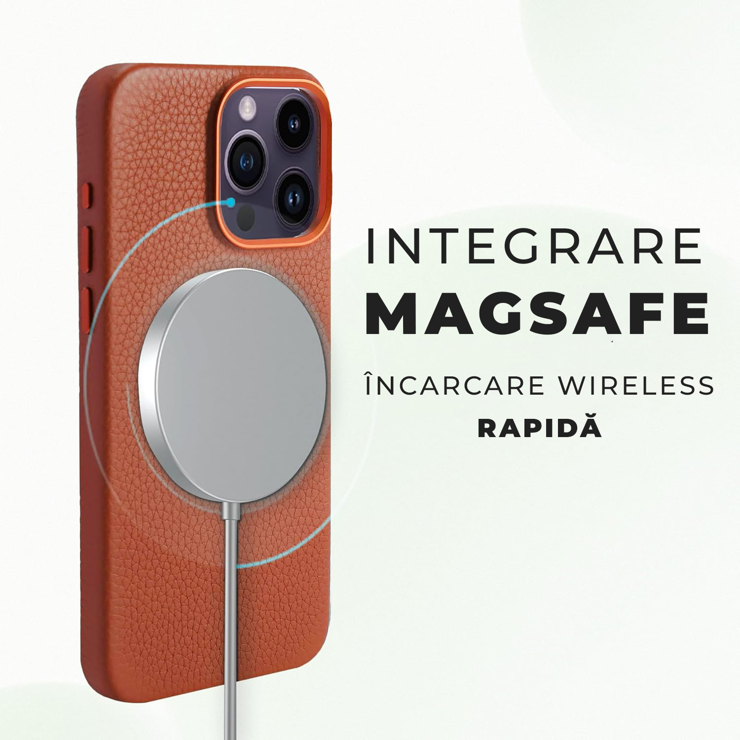 Husa pentru iPhone 16 Pro Max Lussoloop Urban Artisan, Full Cover din piele naturala, Magsafe, Interior Din Microfibra, Handmade, Portocaliu Husa pentru iPhone 16 Pro Max Lussoloop Urban Artisan, Full Cover din piele naturala, Magsafe, Interior Din Microfibra, Handmade, Portocaliu - imagine 3