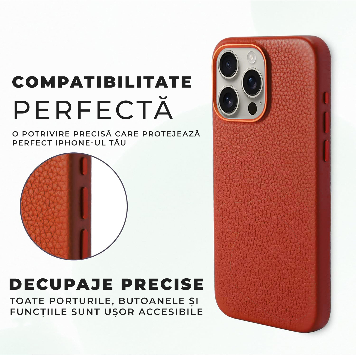Husa pentru iPhone 16 Pro Max Lussoloop Urban Artisan, Full Cover din piele naturala, Magsafe, Interior Din Microfibra, Handmade, Portocaliu Husa pentru iPhone 16 Pro Max Lussoloop Urban Artisan, Full Cover din piele naturala, Magsafe, Interior Din Microfibra, Handmade, Portocaliu - imagine 4
