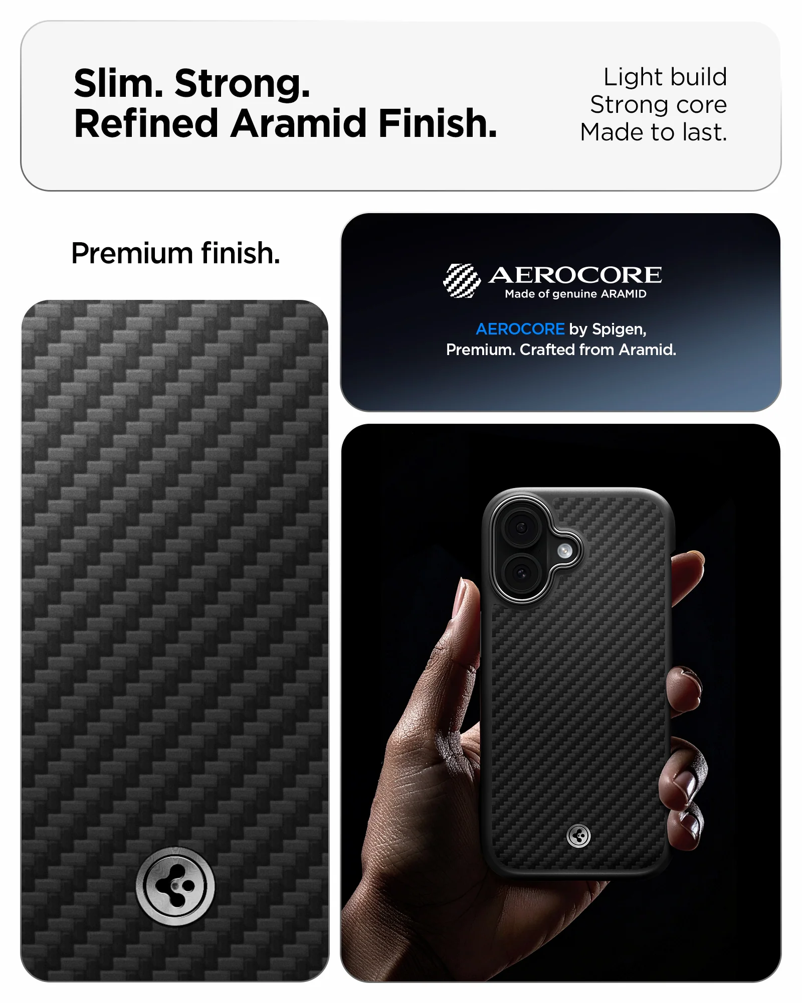 Husa pentru iPhone 17, Spigen, Enzo Aramid "T", MagSafe, Negru aramidt 2