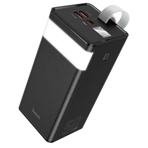 Baterie Externa 50.000mAh Hoco J86A, 1xUSB-C, 2xUSB-A, Quick Charge 3.0, PD, Functie lanterna, Negru