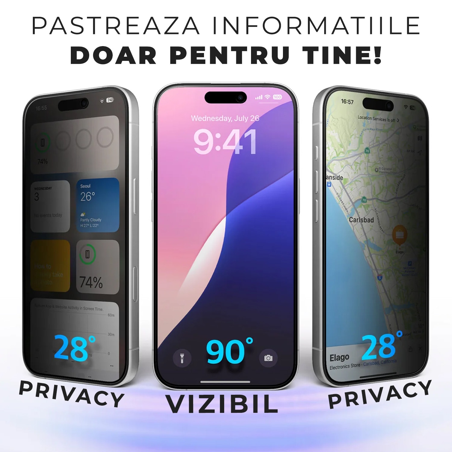 Folie Sticla Privacy pentru iPhone 17 Pro Daden MaxProtection, Full Cover, Protectie Profesionala, Ultra Rezistenta, Calitate Premium, Margini negre Folie Sticla Privacy pentru iPhone 17 Pro Daden MaxProtection, Full Cover, Protectie Profesionala, Ultra Rezistenta, Calitate Premium, Margini negre - imagine 3