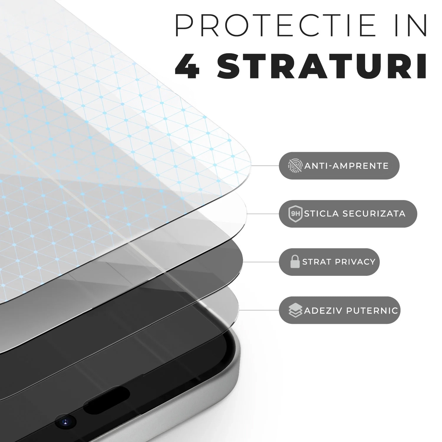 Folie Sticla Privacy pentru iPhone 17 Pro Daden MaxProtection, Full Cover, Protectie Profesionala, Ultra Rezistenta, Calitate Premium, Margini negre Folie Sticla Privacy pentru iPhone 17 Pro Daden MaxProtection, Full Cover, Protectie Profesionala, Ultra Rezistenta, Calitate Premium, Margini negre - imagine 2