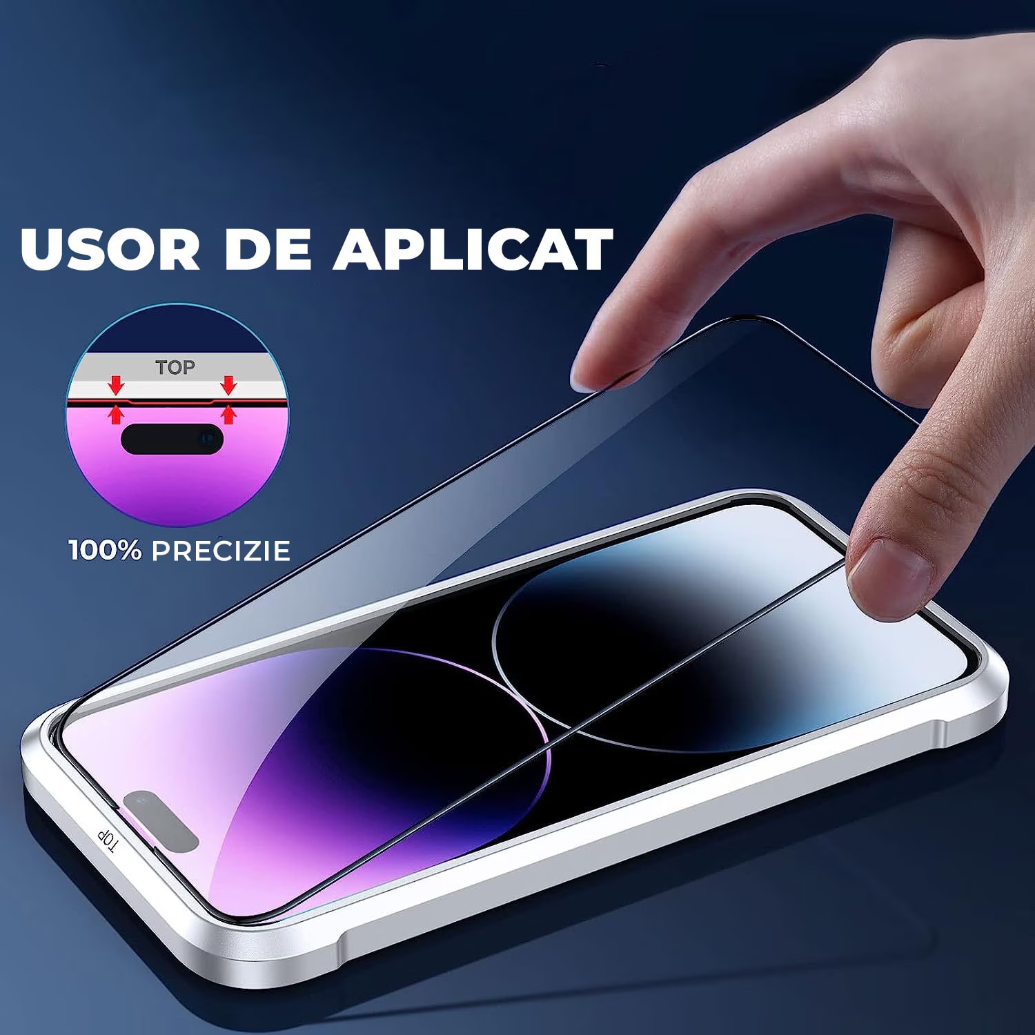 Folie Sticla pentru iPhone 17 Pro Daden MaxProtection, Full Cover, Protectie Profesionala, Ultra Rezistenta, Calitate Premium, Margini negre Folie Sticla pentru iPhone 17 Pro Daden MaxProtection, Full Cover, Protectie Profesionala, Ultra Rezistenta, Calitate Premium, Margini negre - imagine 8