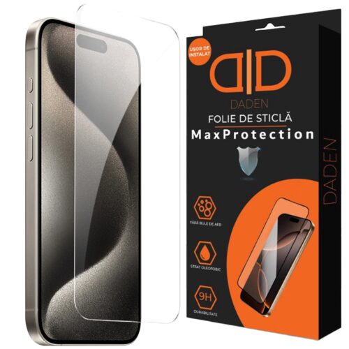 Folie Sticla pentru iPhone 17 Air Daden MaxProtection, Full Cover, Protectie Profesionala, Ultra Rezistenta, Calitate Premium, Margini Transparente