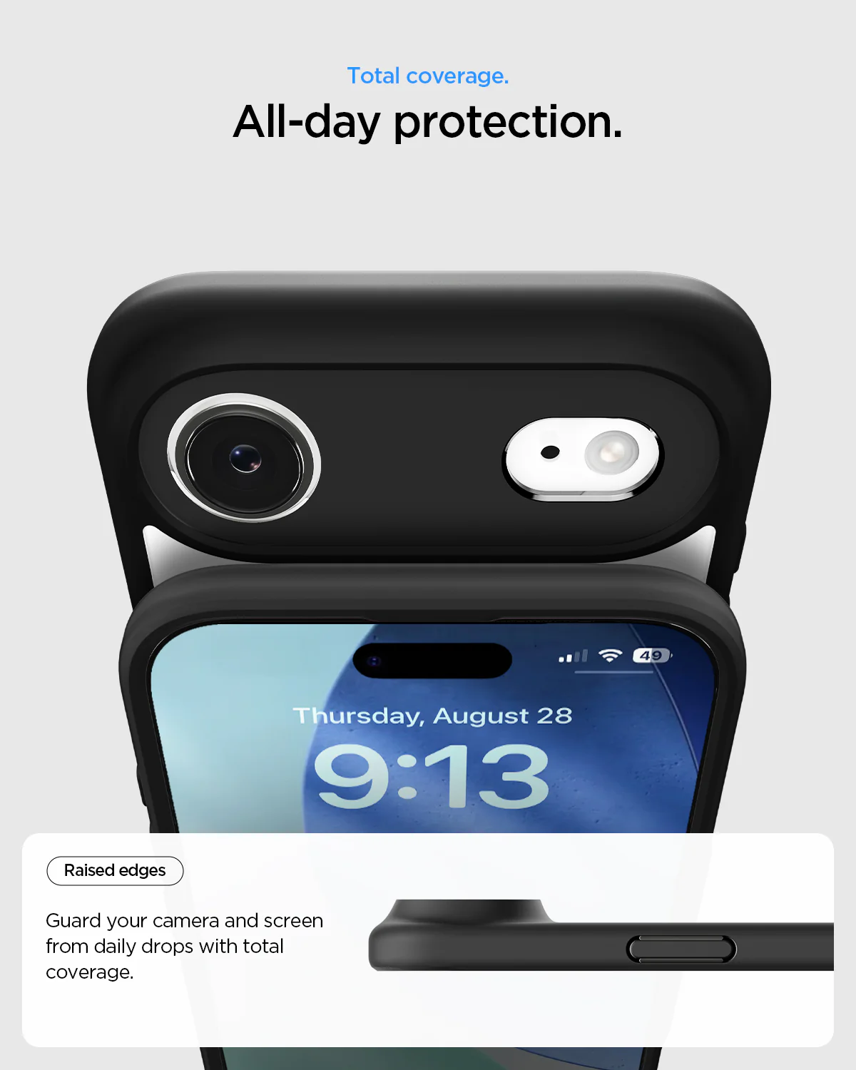 Husa pentru iPhone 17 Air, Spigen Ultra Hybrid, Negru Mat 8800283314427 12