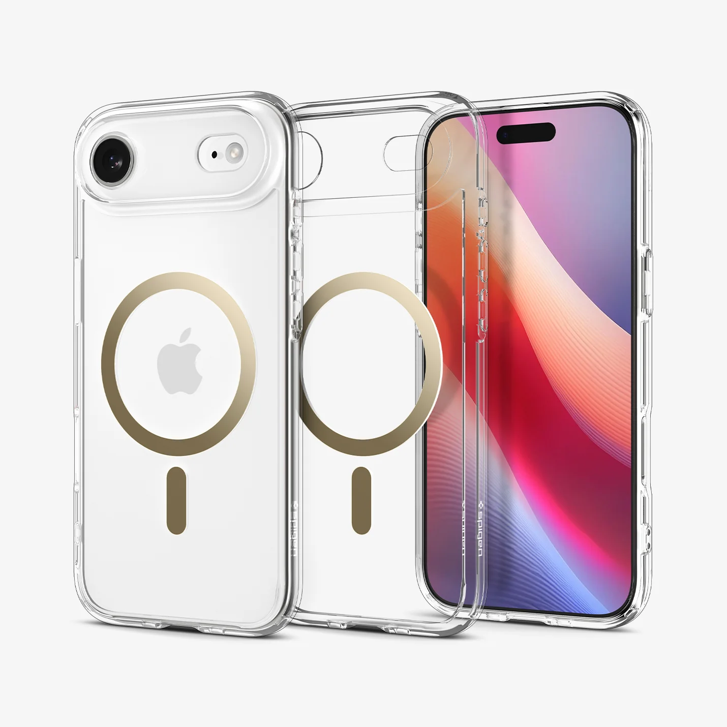 Husa pentru iPhone 17 Air, Spigen Ultra Hybrid, MagSafe, Transparent/ Auriu Husa pentru iPhone 17 Air, Spigen Ultra Hybrid, MagSafe, Transparent/ Auriu - imagine 2