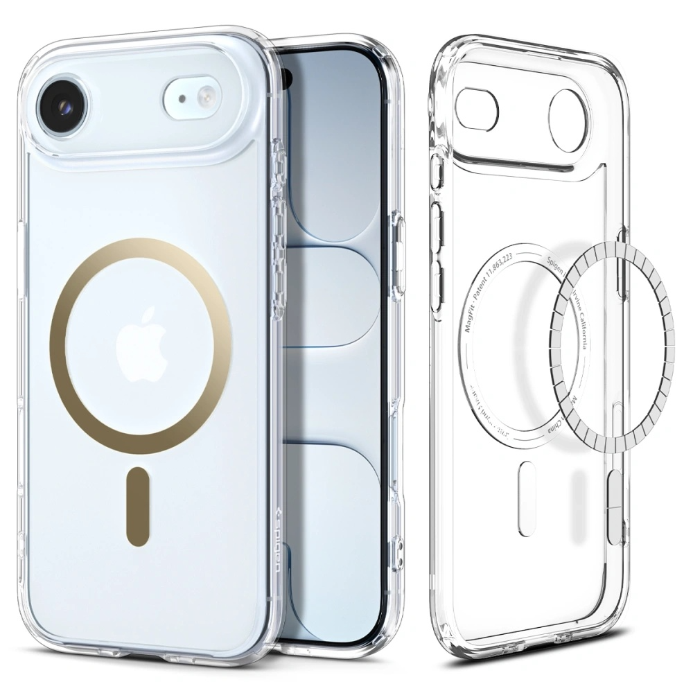 Husa pentru iPhone 17 Air, Spigen Ultra Hybrid, MagSafe, Transparent/ Auriu Husa pentru iPhone 17 Air, Spigen Ultra Hybrid, MagSafe, Transparent/ Auriu