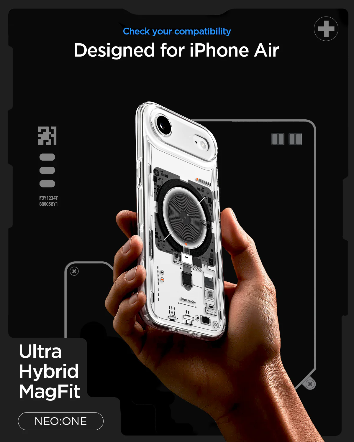 Husa pentru iPhone 17 Air, Spigen Ultra Hybrid, MagSafe, Neo One, Negru/ Transparent 8800283314533 11