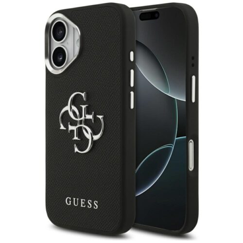 Husa pentru Apple iPhone 17, Guess, Hardcase 4G Grained Big and Classic Logo, Negru
