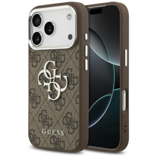 Husa pentru Apple iPhone 17 Pro, Guess, Hardcase Big 4G Logo Classic Logo, Maro