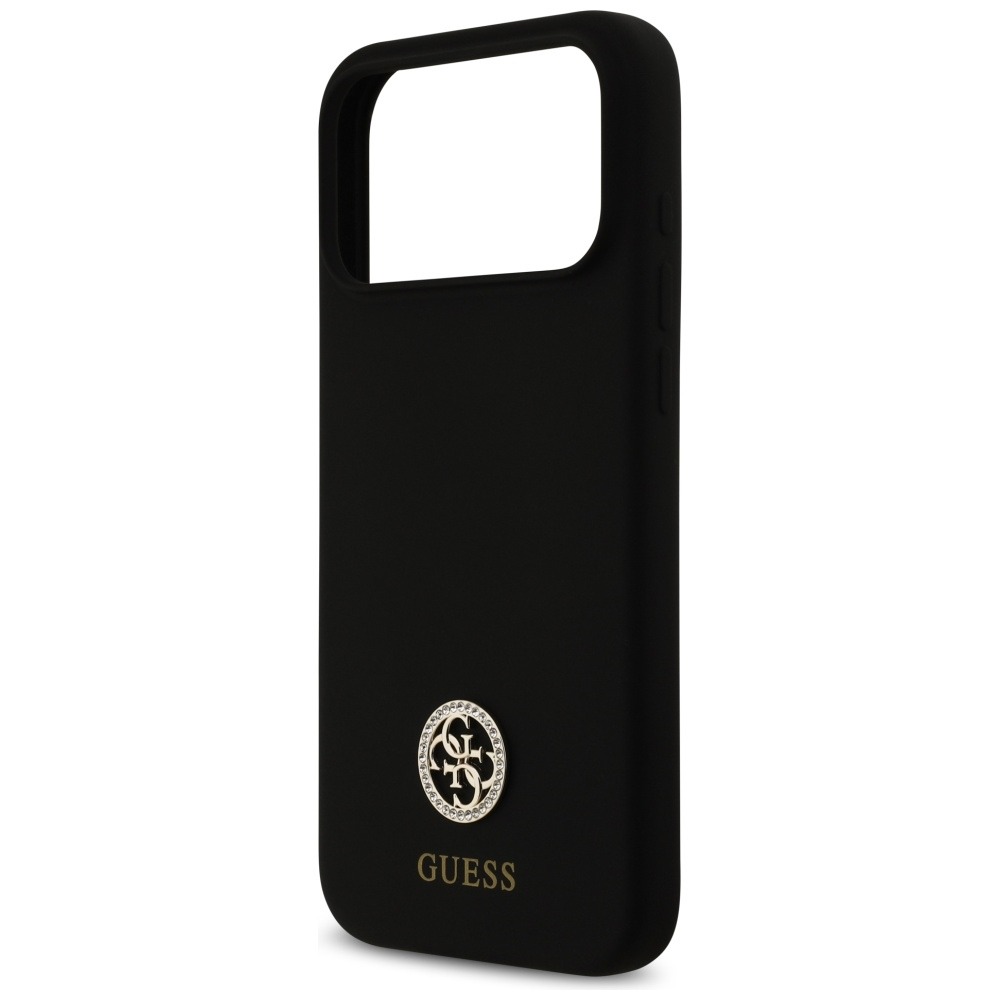 Husa pentru Apple iPhone 17 Pro Max, Guess, Silicone Logo Strass 4G MagSafe, Incarcare wireless, Negru Husa pentru Apple iPhone 17 Pro Max, Guess, Silicone Logo Strass 4G MagSafe, Incarcare wireless, Negru - imagine 4