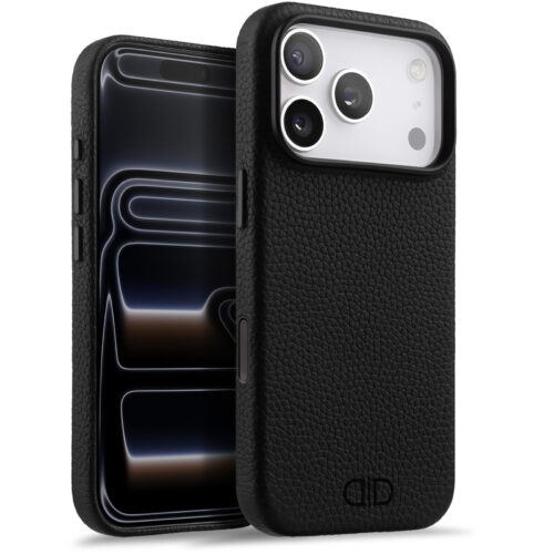 Husa pentru Apple iPhone 17 Pro Daden Luxury din piele naturala, Magsafe, Protectie Action Button, Calitate Premium, Handmade, Negru