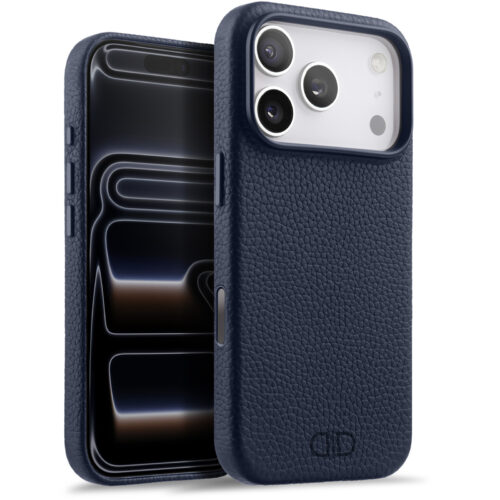 Husa pentru Apple iPhone 17 Pro Daden Luxury din piele naturala, Magsafe, Calitate Premium, Handmade, Albastru