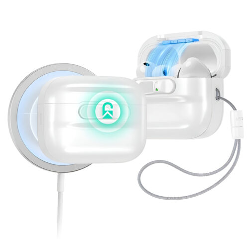 Husa pentru AirPods Pro 3 ESR, Pulse Magnetic FlickLock, TPU Premium, Compatibila MagSafe, Incarcare Wireless, Protectie Hibrida, Buton inchidere, Alb