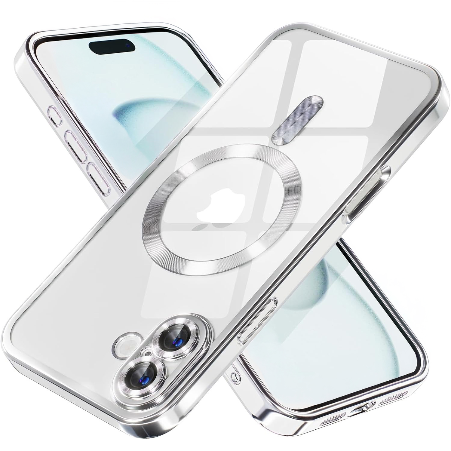 Husa pentru iPhone 17 DaDen® MagSafe Luxury, Antisoc, Protectie Camera, Margini Metalizate, Transparenta cu Margini Argintii Husa pentru iPhone 17 DaDen® MagSafe Luxury, Antisoc, Protectie Camera, Margini Metalizate, Transparenta cu Margini Argintii