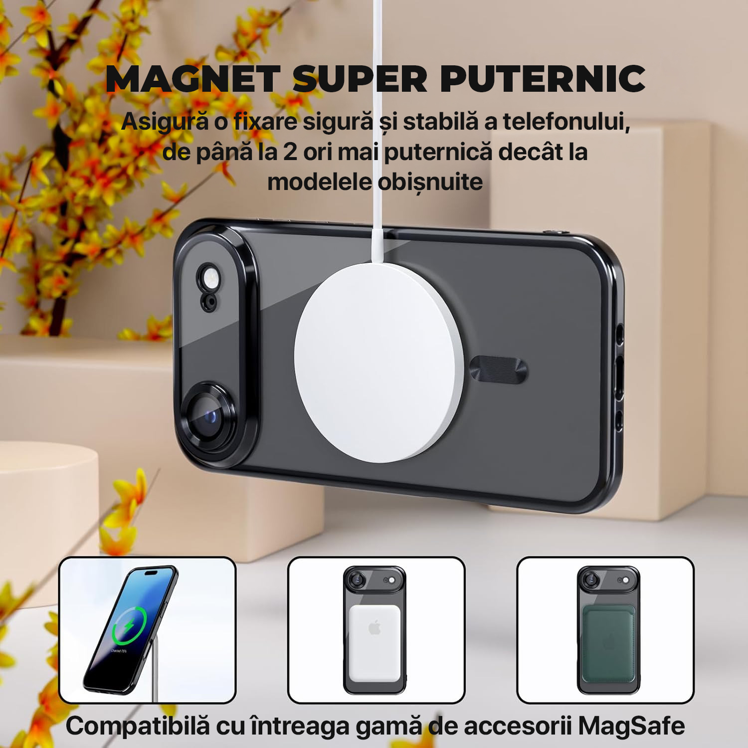 Husa pentru iPhone 17 Air DaDen® MagSafe Luxury, Antisoc, Protectie Camera, Margini Metalizate, Transparenta cu Margini Negre Husa pentru iPhone 17 Air DaDen® MagSafe Luxury, Antisoc, Protectie Camera, Margini Metalizate, Transparenta cu Margini Negre - imagine 4