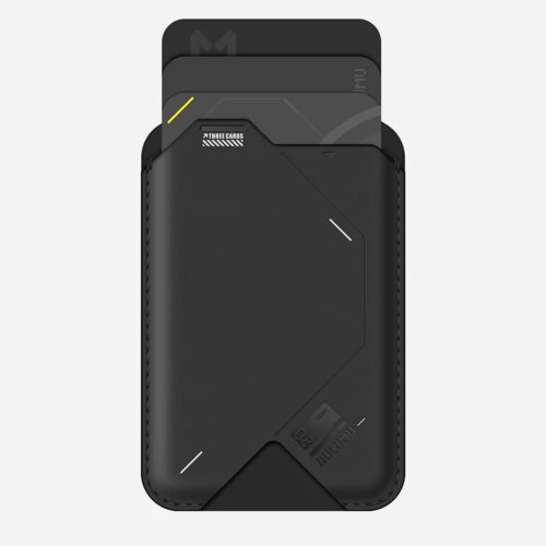 Portofel Compatibil MagSafe Aulumu G02 Magnetic Flip Wallet Stand, Slim cu inchidere magnetica, sloturi pentru carduri, Kickstand integrat, Design Elegant, Negru