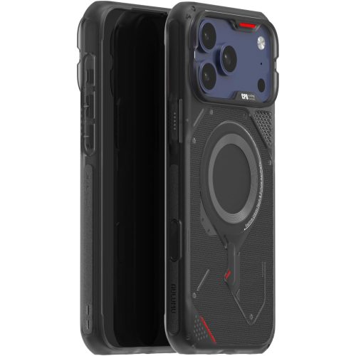 Husa pentru iPhone 17 Pro, Aulumu A17 Rugged Outdoor, TPU Rezistent, Compatibila MagSafe, Ventilatie pentru Disipare Caldura, Margini Intarite, Cadrul Camerei Ridicat, Design Rezistent la Socuri, Protectie Maxima, Negru/Gri