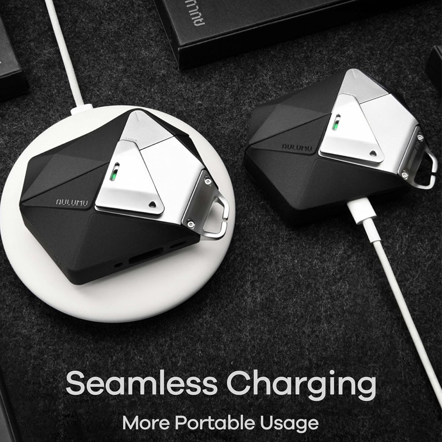 Husa pentru AirPods Pro 3, Aulumu A39 Geometric, TPU rezistent si Aliaj de zinc, finisaj mat premium, Snur detasabil, Protectie Antisoc, Compatibila incarcare wireless, Gri Translucent Husa pentru AirPods Pro 3, Aulumu A39 Geometric, TPU rezistent si Aliaj de zinc, finisaj mat premium, Snur detasabil, Protectie Antisoc, Compatibila incarcare wireless, Gri Translucent - imagine 7