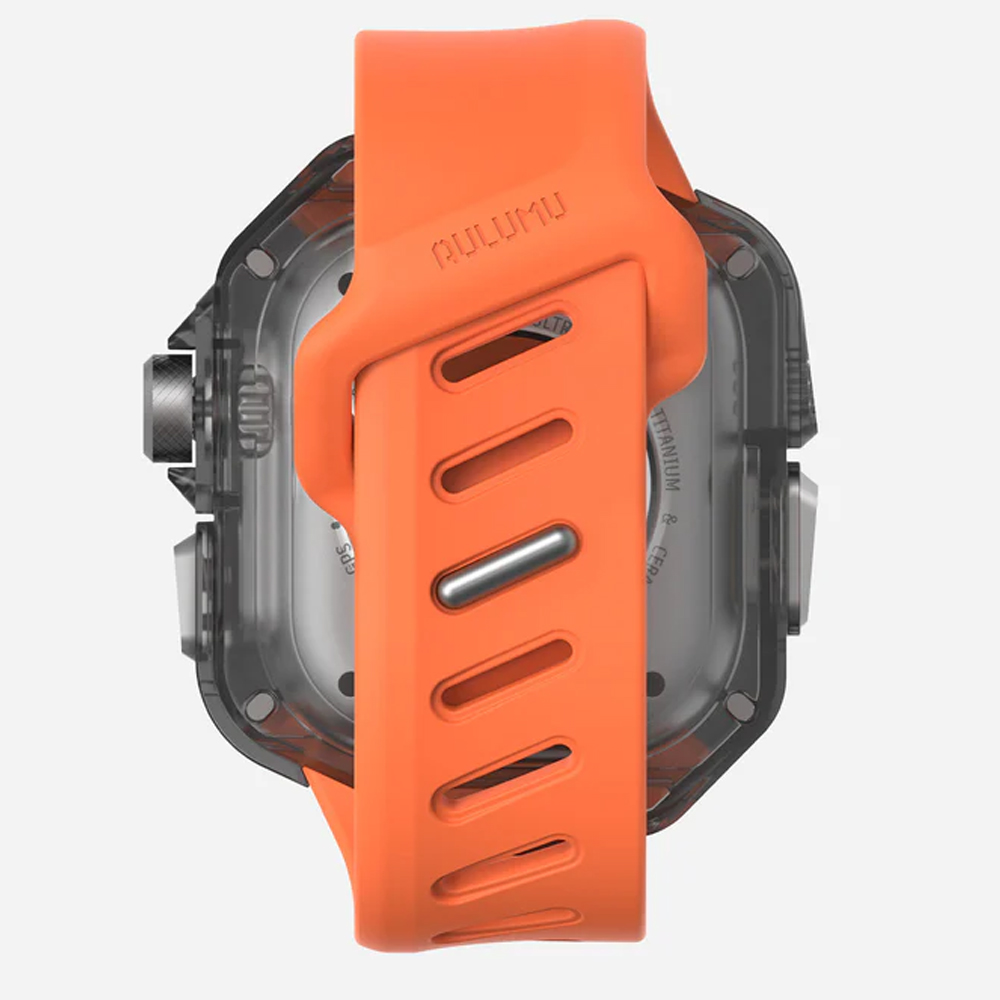 Set Husa si Curea pentru Apple Watch Ultra 1/2/3, Aulumu A01, din Fibra de carbon si cauciuc, Rezistenta la socuri, Butoane metalice tactile, Protectie 360°, Banda FKM elastica si durabila, Rezistenta la apa si transpiratie, Design premium, Portocaliu Set Husa si Curea pentru Apple Watch Ultra 1/2/3, Aulumu A01, din Fibra de carbon si cauciuc, Rezistenta la socuri, Butoane metalice tactile, Protectie 360°, Banda FKM elastica si durabila, Rezistenta la apa si transpiratie, Design premium, Portocaliu - imagine 12