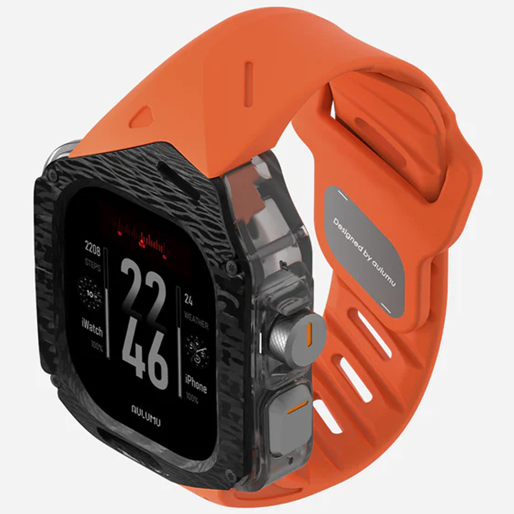 Set Husa si Curea pentru Apple Watch Ultra 1/2/3, Aulumu A01, din Fibra de carbon si cauciuc, Rezistenta la socuri, Butoane metalice tactile, Protectie 360°, Banda FKM elastica si durabila, Rezistenta la apa si transpiratie, Design premium, Portocaliu Set Husa si Curea pentru Apple Watch Ultra 1/2/3, Aulumu A01, din Fibra de carbon si cauciuc, Rezistenta la socuri, Butoane metalice tactile, Protectie 360°, Banda FKM elastica si durabila, Rezistenta la apa si transpiratie, Design premium, Portocaliu - imagine 14