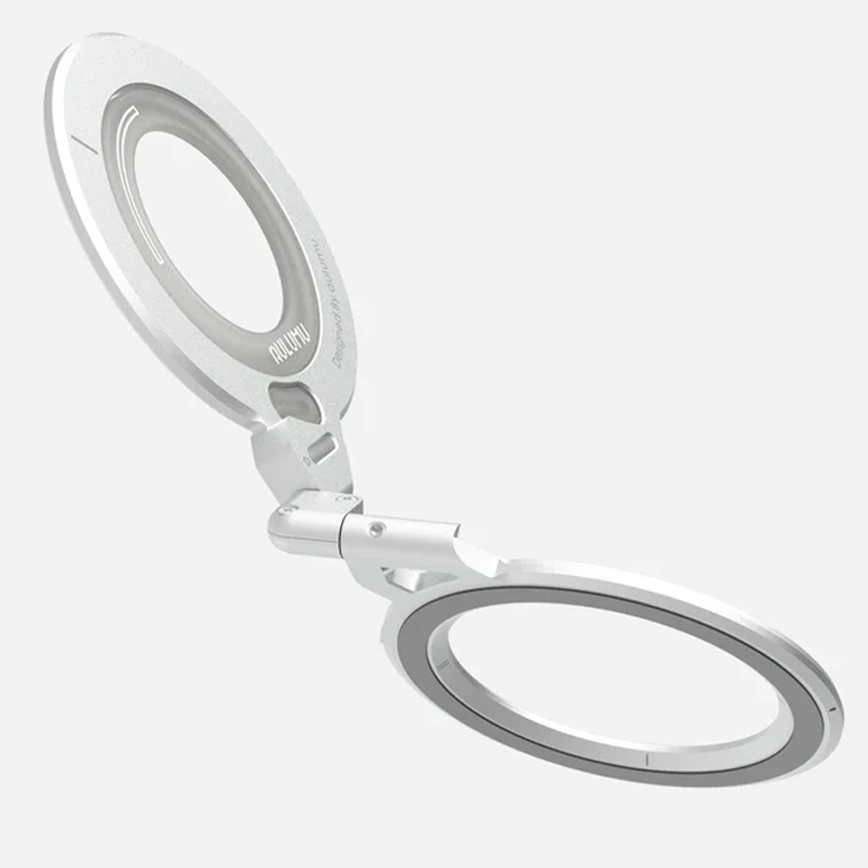 Stand MagSafe Aulumu G09 Infinite 360°, Corp din aluminiu, Rotire 360° pe mai multe axe, Prindere magnetica puternica, Inel ergonomic pentru sustinere, Suport pentru birou, Alb Stand MagSafe Aulumu G09 Infinite 360°, Corp din aluminiu, Rotire 360° pe mai multe axe, Prindere magnetica puternica, Inel ergonomic pentru sustinere, Suport pentru birou, Alb - imagine 2