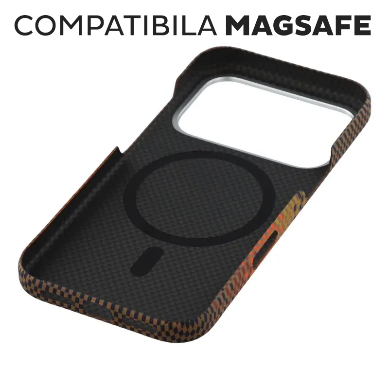 Husa pentru iPhone 17 Pro Max Daden® din fibra de aramida/Kevlar, Aramid PTK, MagSafe Integrat, Protectie Antisoc, Camera Ultra Safe, Stripe Sunset, Portocaliu Husa pentru iPhone 17 Pro Max Daden® din fibra de aramida/Kevlar, Aramid PTK, MagSafe Integrat, Protectie Antisoc, Camera Ultra Safe, Stripe Sunset, Portocaliu - imagine 7